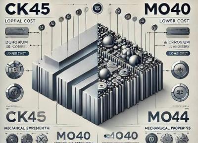 تفاوت فولاد CK45 و MO40